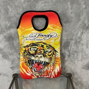 Ed Hardy Designs By Christian Audigier Neoprene Beverage Tote Tiger Flame